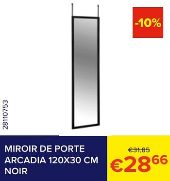 Promotions Miroir de porte arcadia noir - Wenko - Valide de 01/02/2023 à 28/02/2023 chez Euro Shop