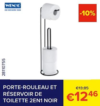 Promotions Porte-rouleau et réservoir de toilette 2en1 noir - Wenko - Valide de 01/02/2023 à 28/02/2023 chez Euro Shop