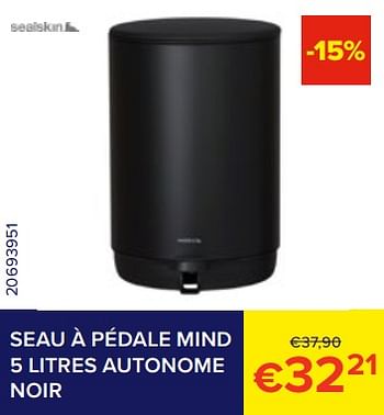 Promotions Seau à pédale mind autonome noir - Sealskin - Valide de 01/02/2023 à 28/02/2023 chez Euro Shop