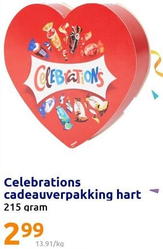 Promoties Celebrations cadeauverpakking hart - Celebrations - Geldig van 01/02/2023 tot 07/02/2023 bij Action