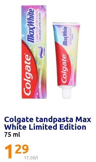 Promoties Colgate tandpasta max white limited edition - Colgate - Geldig van 01/02/2023 tot 07/02/2023 bij Action