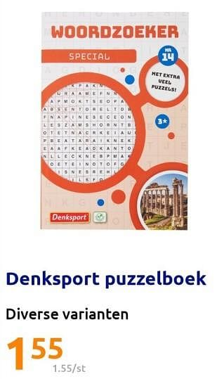 Promoties Denksport puzzelboek - Denksport - Geldig van 01/02/2023 tot 07/02/2023 bij Action