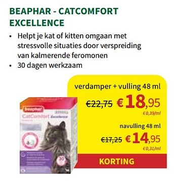 Promoties Beaphar - catcomfort excellence verdamper + vulling - Beaphar - Geldig van 01/02/2023 tot 12/02/2023 bij Horta