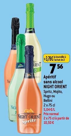 Promotions Apéritif sans alcool night orient - Night orient - Valide de 01/02/2023 à 07/02/2023 chez Match
