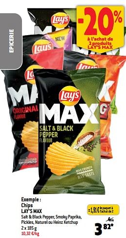 Promotions Chips lay’s max - Lay's - Valide de 01/02/2023 à 07/02/2023 chez Match