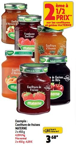 Promotions Confiture de fraises materne - Materne - Valide de 01/02/2023 à 07/02/2023 chez Match