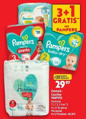 Promotions Couches pampers - Pampers - Valide de 01/02/2023 à 07/02/2023 chez Match