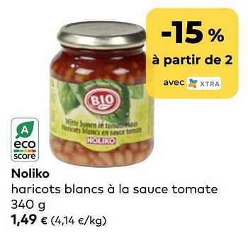 Promotions Noliko haricots blancs à la sauce tomate - Noliko - Valide de 01/02/2023 à 28/02/2023 chez Bioplanet