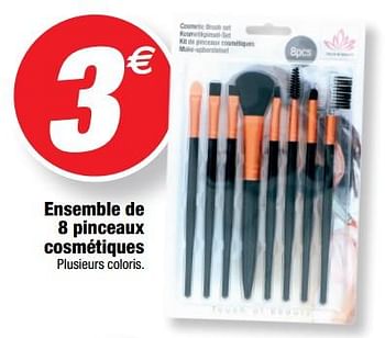Promotions Ensemble de 8 pinceaux cosmétiques - Produit Maison - Bazarland - Valide de 01/02/2023 à 12/02/2023 chez Bazarland