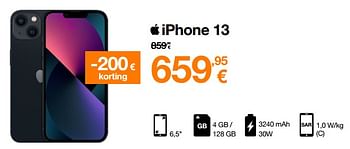 Promoties Apple iphone 13 - Apple - Geldig van 02/02/2023 tot 21/02/2023 bij Orange