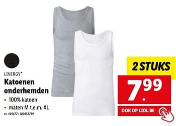 Promoties Katoenen onderhemden - Livergy - Geldig van 13/02/2023 tot 18/02/2023 bij Lidl