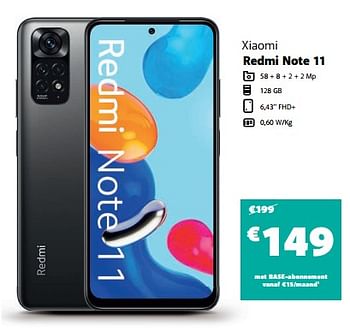 Promoties Xiaomi redmi note 11 - Xiaomi - Geldig van 02/02/2023 tot 21/02/2023 bij Base