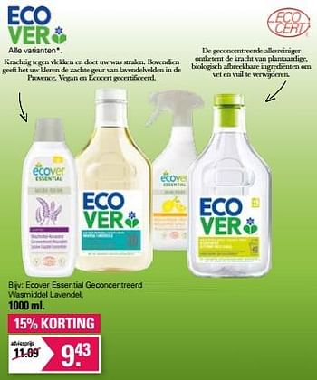 Promoties Ecover essential geconcentreerd wasmiddel lavendel - Ecover - Geldig van 01/02/2023 tot 18/02/2023 bij De Online Drogist