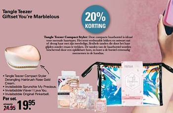 Promoties Tangle teezer giftset you’re marblelous - Tangle Teezer - Geldig van 01/02/2023 tot 18/02/2023 bij De Online Drogist