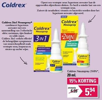 Promoties Coldrex neusspray 2min - Hot Coldrex - Geldig van 01/02/2023 tot 18/02/2023 bij De Online Drogist
