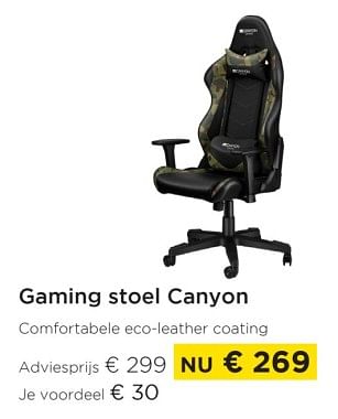 Promoties Gaming stoel canyon - Canyon - Geldig van 01/02/2023 tot 28/02/2023 bij Molecule
