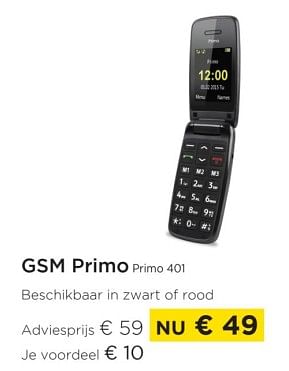 Promoties Gsm primo primo 401 - Primo - Geldig van 01/02/2023 tot 28/02/2023 bij Molecule
