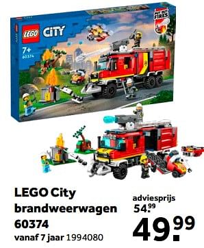 Promoties Lego city brandweerwagen 60374 - Lego - Geldig van 01/02/2023 tot 28/02/2023 bij Intertoys