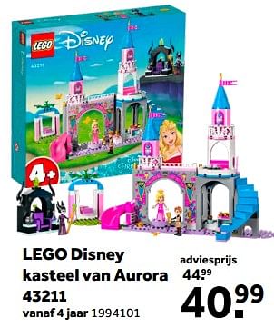 Promoties Lego disney kasteel van aurora 43211 - Lego - Geldig van 01/02/2023 tot 28/02/2023 bij Intertoys