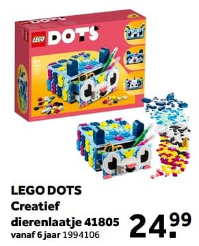 Promoties Lego dots creatief dierenlaatje 41805 - Lego - Geldig van 01/02/2023 tot 28/02/2023 bij Intertoys