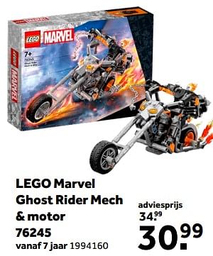 Promoties Lego marvel ghost rider mech + motor 76245 - Lego - Geldig van 01/02/2023 tot 28/02/2023 bij Intertoys