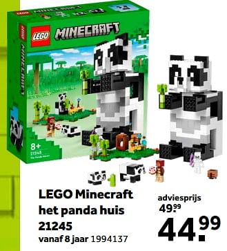 Promoties Lego minecraft het panda huis 21245 - Lego - Geldig van 01/02/2023 tot 28/02/2023 bij Intertoys