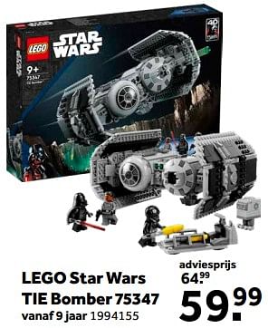 Promoties Lego star wars tie bomber 75347 - Lego - Geldig van 01/02/2023 tot 28/02/2023 bij Intertoys