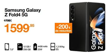 Promotions Samsung galaxy z fold4 5g - Samsung - Valide de 02/02/2023 à 21/02/2023 chez Orange