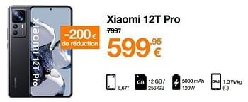 Promotions Xiaomi 12t pro - Xiaomi - Valide de 02/02/2023 à 21/02/2023 chez Orange