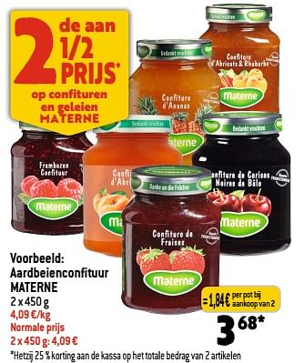 Promoties Aardbeienconfituur materne - Materne - Geldig van 01/02/2023 tot 07/02/2023 bij Louis Delhaize