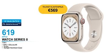 Promoties Apple watch series 8 - Apple - Geldig van 02/02/2023 tot 21/02/2023 bij Auva