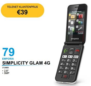 Promoties Emporia simplicity glam 4g - Emporia - Geldig van 02/02/2023 tot 21/02/2023 bij Auva