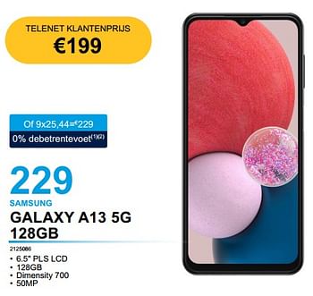 Promoties Samsung galaxy a13 5g 128gb - Samsung - Geldig van 02/02/2023 tot 21/02/2023 bij Auva