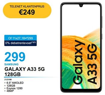 Promoties Samsung galaxy a33 5g 128gb - Samsung - Geldig van 02/02/2023 tot 21/02/2023 bij Auva