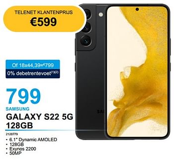 Promoties Samsung galaxy s22 5g 128gb - Samsung - Geldig van 02/02/2023 tot 21/02/2023 bij Auva