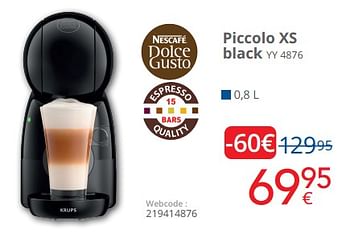 Promoties Krups piccolo xs black yy 4876 - Krups - Geldig van 01/02/2023 tot 28/02/2023 bij Eldi