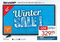 Promoties Sharp led-tv full hd 42cf2 - Sharp - Geldig van 01/02/2023 tot 28/02/2023 bij Eldi