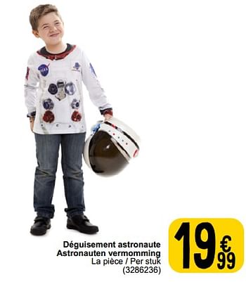 Promotions Déguisement astronaute astronauten vermomming - Produit maison - Cora - Valide de 07/02/2023 à 13/02/2023 chez Cora