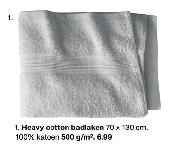 Promoties Heavy cotton badlaken - Huismerk - Zeeman  - Geldig van 04/02/2023 tot 11/02/2023 bij Zeeman