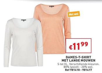 Promoties Dames-t-shirt met lange mouwen - Huismerk - Trafic  - Geldig van 08/02/2023 tot 13/02/2023 bij Trafic