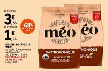 Promo MÉO café chez E.Leclerc