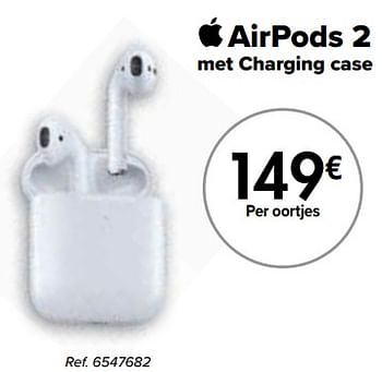 Promotions Apple airpods 2 met charging case - Apple - Valide de 02/02/2023 à 02/04/2023 chez Carrefour