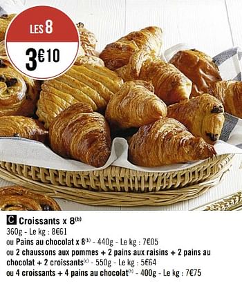 Promotions Croissants - Produit Maison - Casino - Valide de 06/02/2023 à 19/02/2023 chez Super Casino