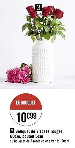 Produit Maison - Casino Bouquet de 7 roses rouges, bouton - En promotion  chez Super Casino