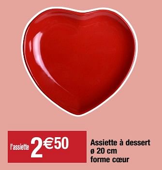Promotions Assiette à dessert forme coeur - Produit Maison - Migros - Valide de 07/02/2023 à 14/02/2023 chez Migros