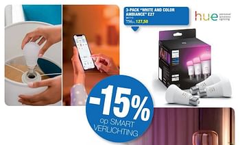 Promotions 3-pack white and color ambiance e27 - Philips - Valide de 08/02/2023 à 19/02/2023 chez Hubo