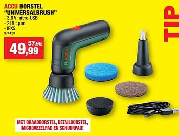Promoties Bosch accu borstel universalbrush - Bosch - Geldig van 08/02/2023 tot 19/02/2023 bij Hubo