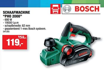 Promoties Bosch schaafmachine pho 2000 - Bosch - Geldig van 08/02/2023 tot 19/02/2023 bij Hubo