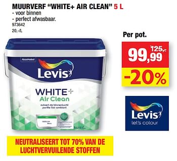 Promoties Muurverf white+ air clean - Levis - Geldig van 08/02/2023 tot 19/02/2023 bij Hubo