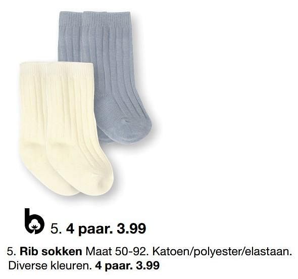 Verouderd Vervuild Kiezen Rib sokken - Huismerk - Zeeman - Zeeman - Promoties.be